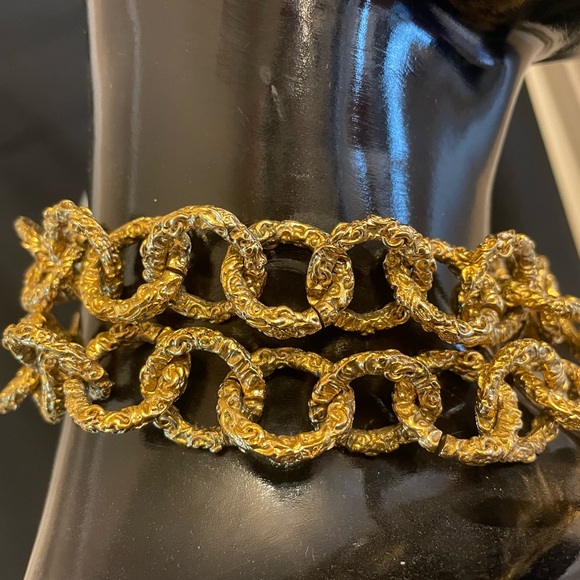 Rare CHANEL chunky lariat vintage 24k plated necklace with tassel - Picture 11 of 15